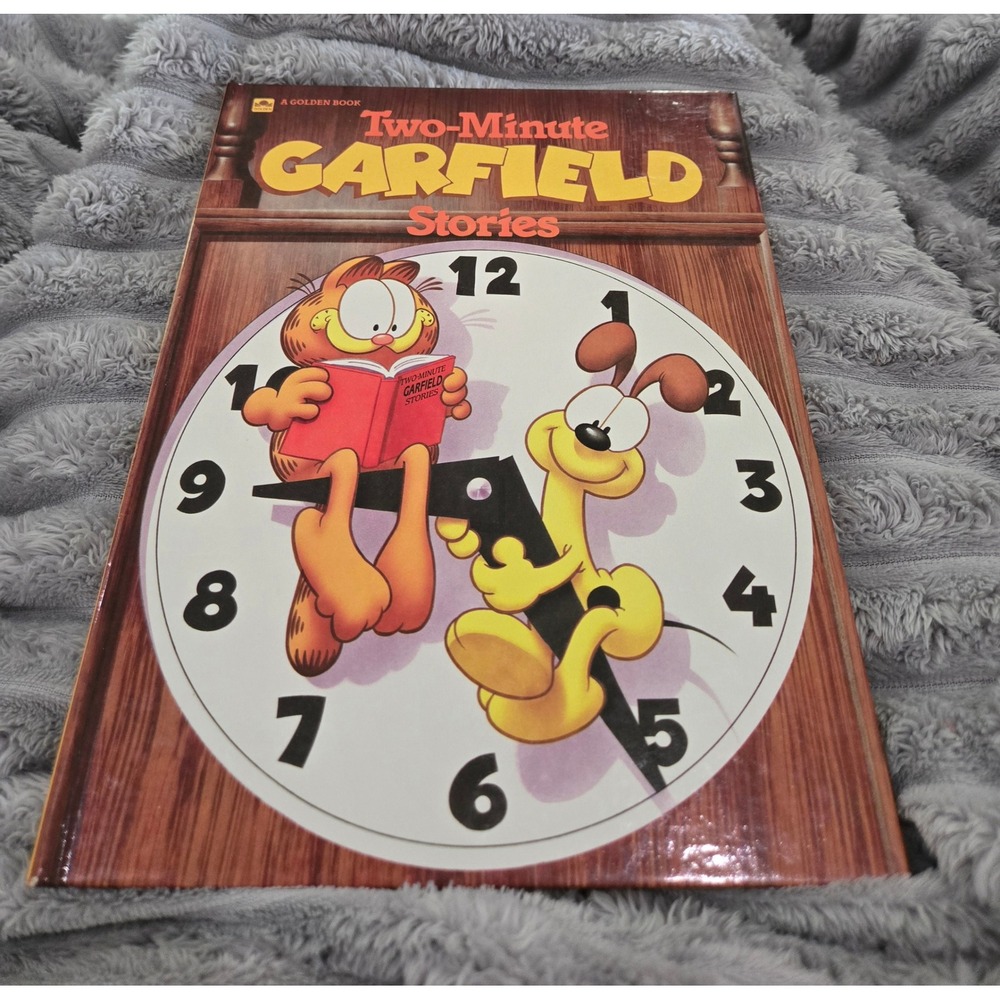 Vintage 1991 Two-Minute Garfield Stories A Golden Book Jim Davis Hardcover 12194